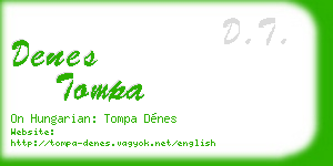 denes tompa business card